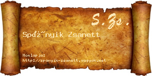 Spányik Zsanett névjegykártya